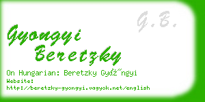 gyongyi beretzky business card